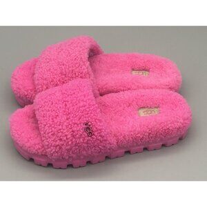 UGG COZETTA CARNATION CURLY SHEEPSKIN COMFORT SLIPPERS, Sugar Sole WOMEN US 7